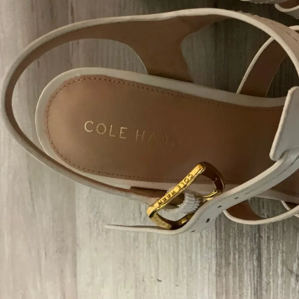 Cole Haan Women’s Josie Fisherman Wedge Sandals Ivory Size 7B